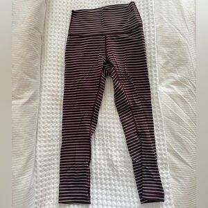 Striped Maroon lululemon leggings